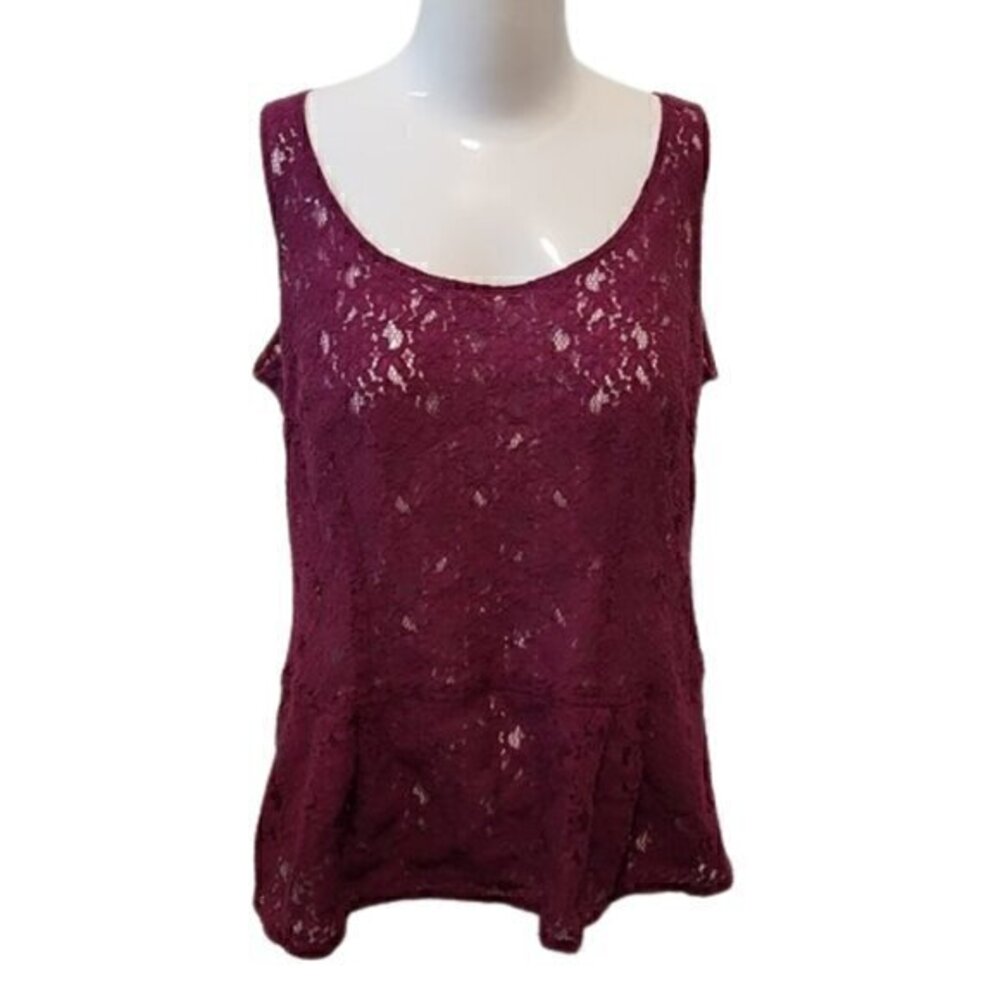 [Cabi] Boysenberry Lace Tank Top - Size M